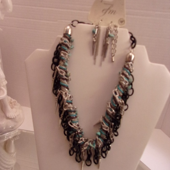Nwts EFM Gorgeous Turquoise Necklace/earrin. M10-4 - Picture 3 of 5